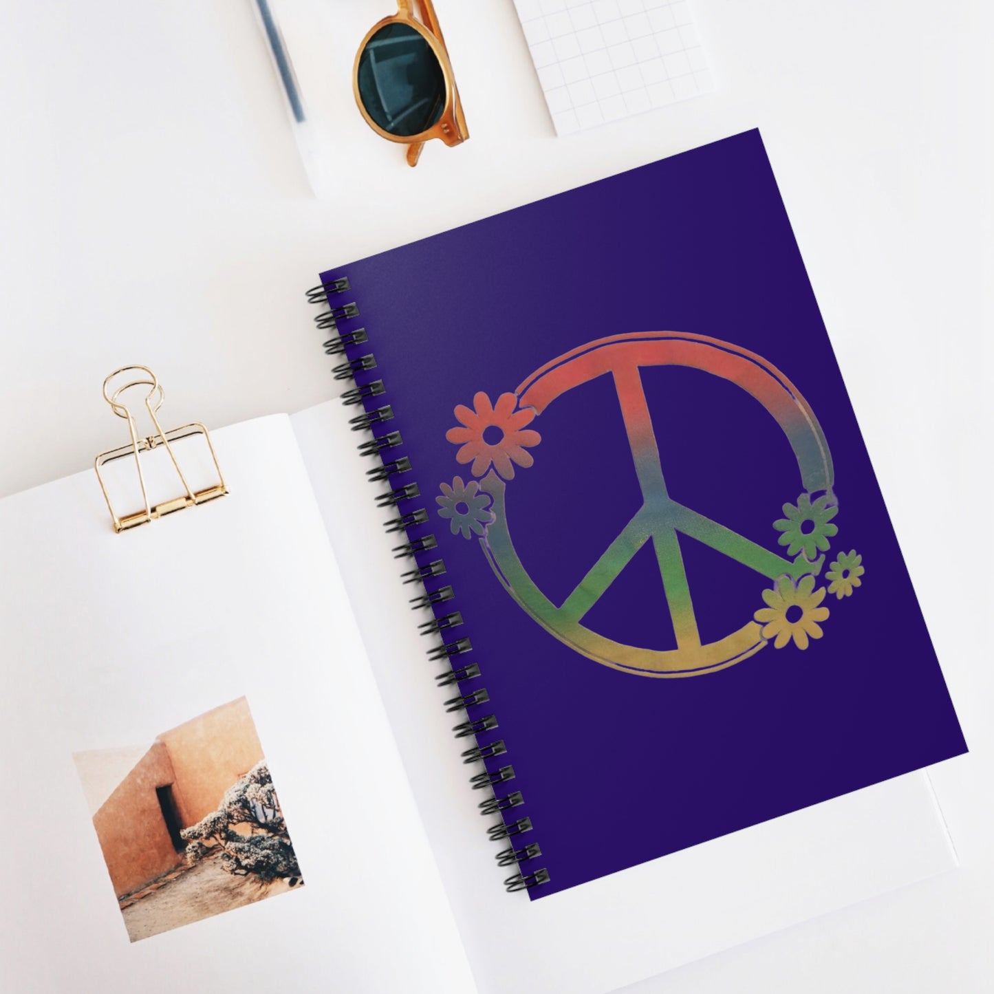 Add A Lttle PEACE To Your Quiet Time - Spiral Notebook - Ruled Line