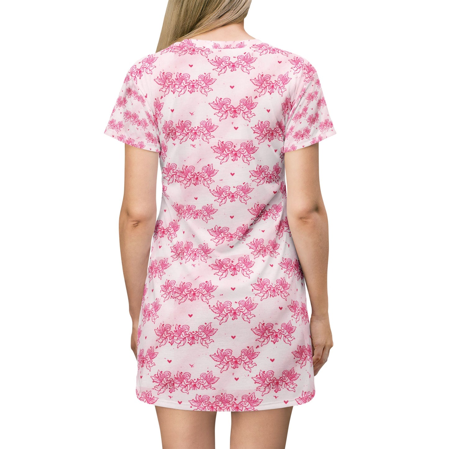 Pink Cherub Oversized T-Shirt Dress — Soft Power Aesthetic