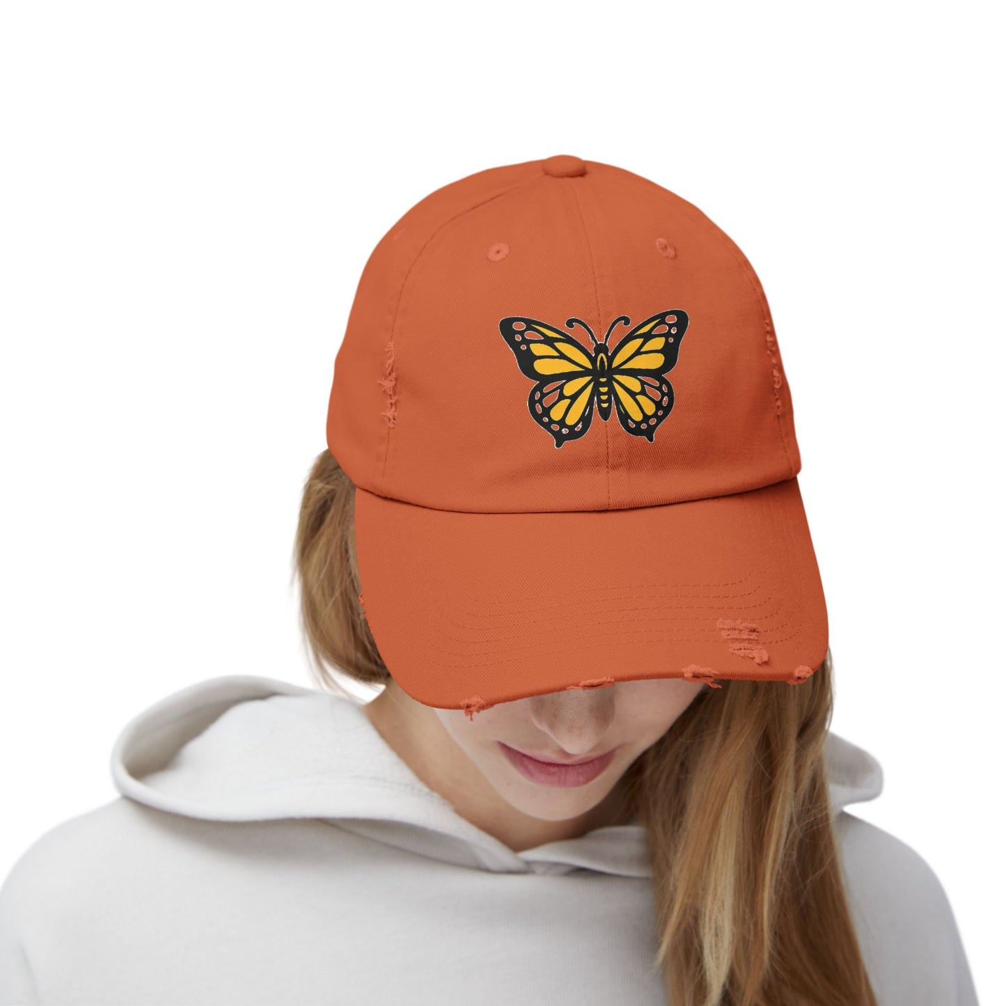 Butterfly Dad Cap — Black & Gold Embroidered Vintage Style Hat