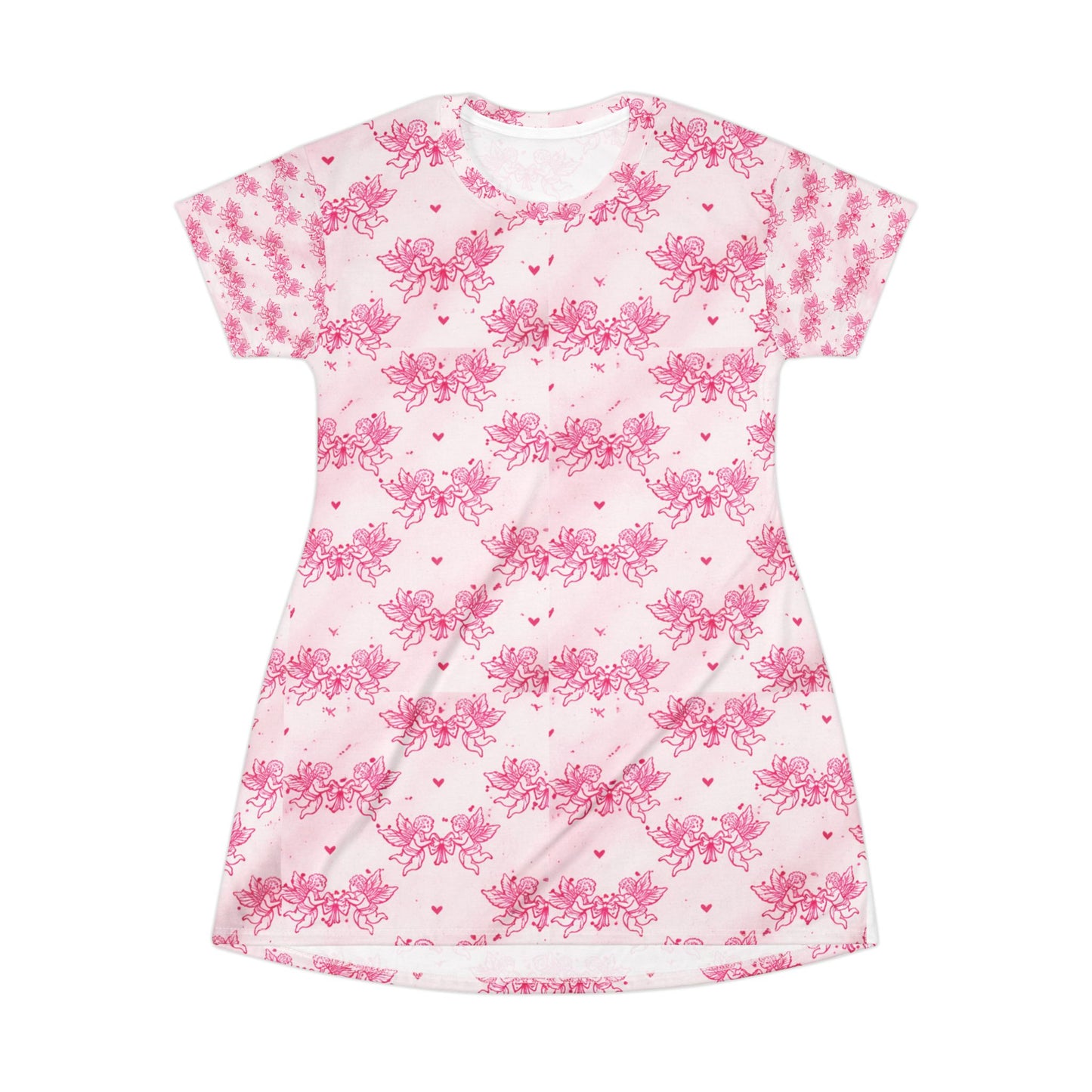 Pink Cherub Oversized T-Shirt Dress — Soft Power Aesthetic