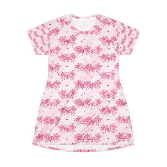 Pink Cherub Oversized T-Shirt Dress — Soft Power Aesthetic