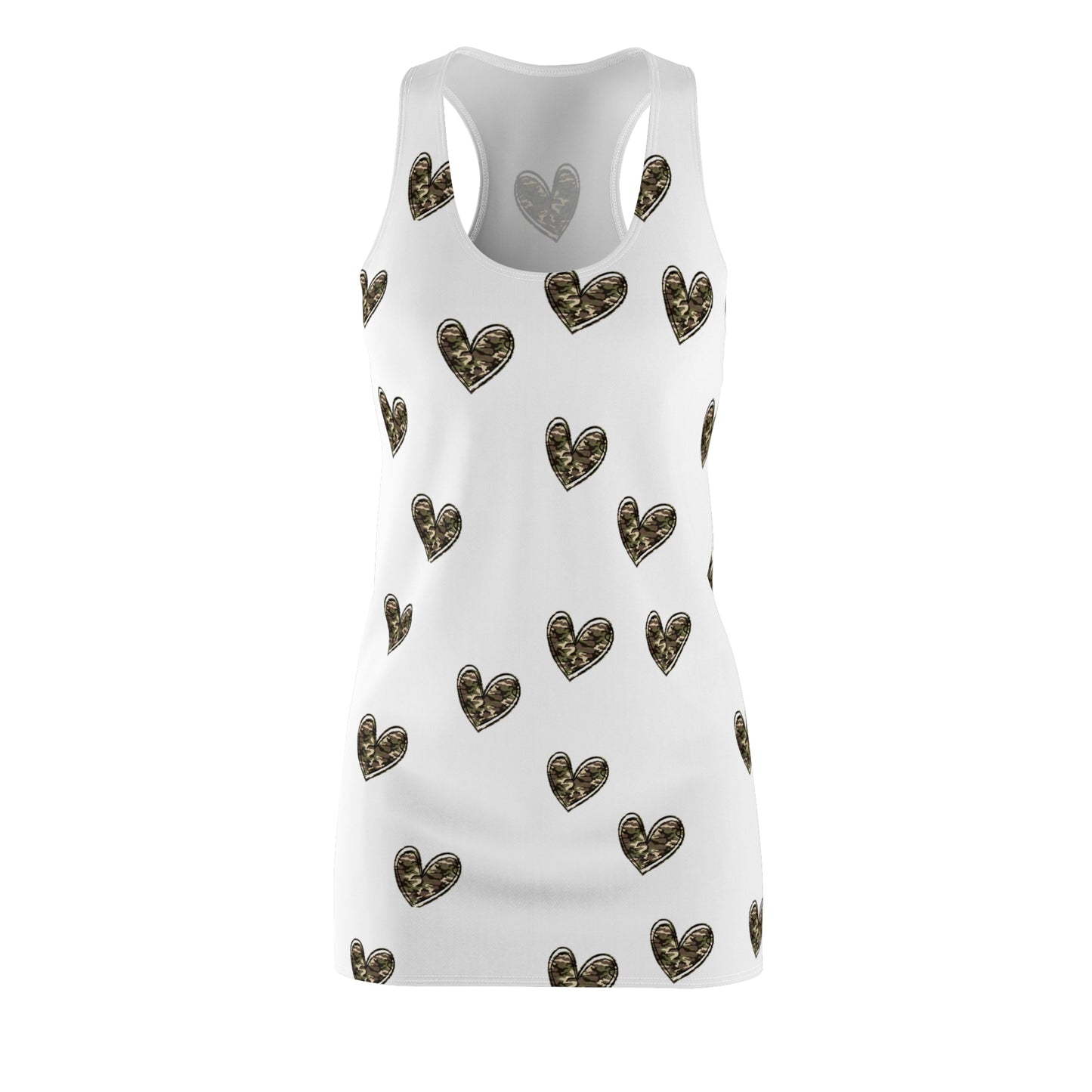 Camo Heart All-Over Print Racerback Dress — Effortless Drip, Unbothered Style