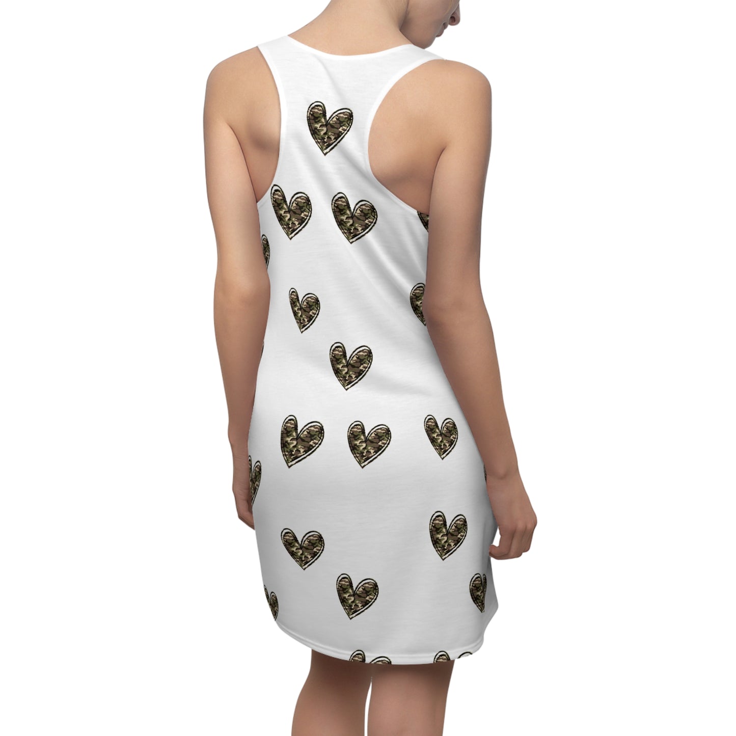 Camo Heart All-Over Print Racerback Dress — Effortless Drip, Unbothered Style