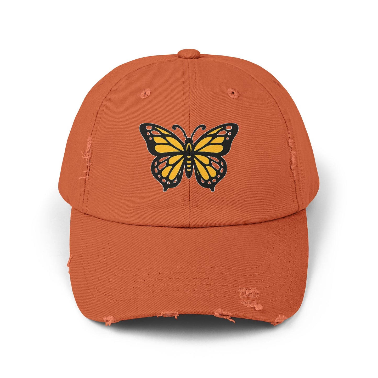 Butterfly Dad Cap — Black & Gold Embroidered Vintage Style Hat
