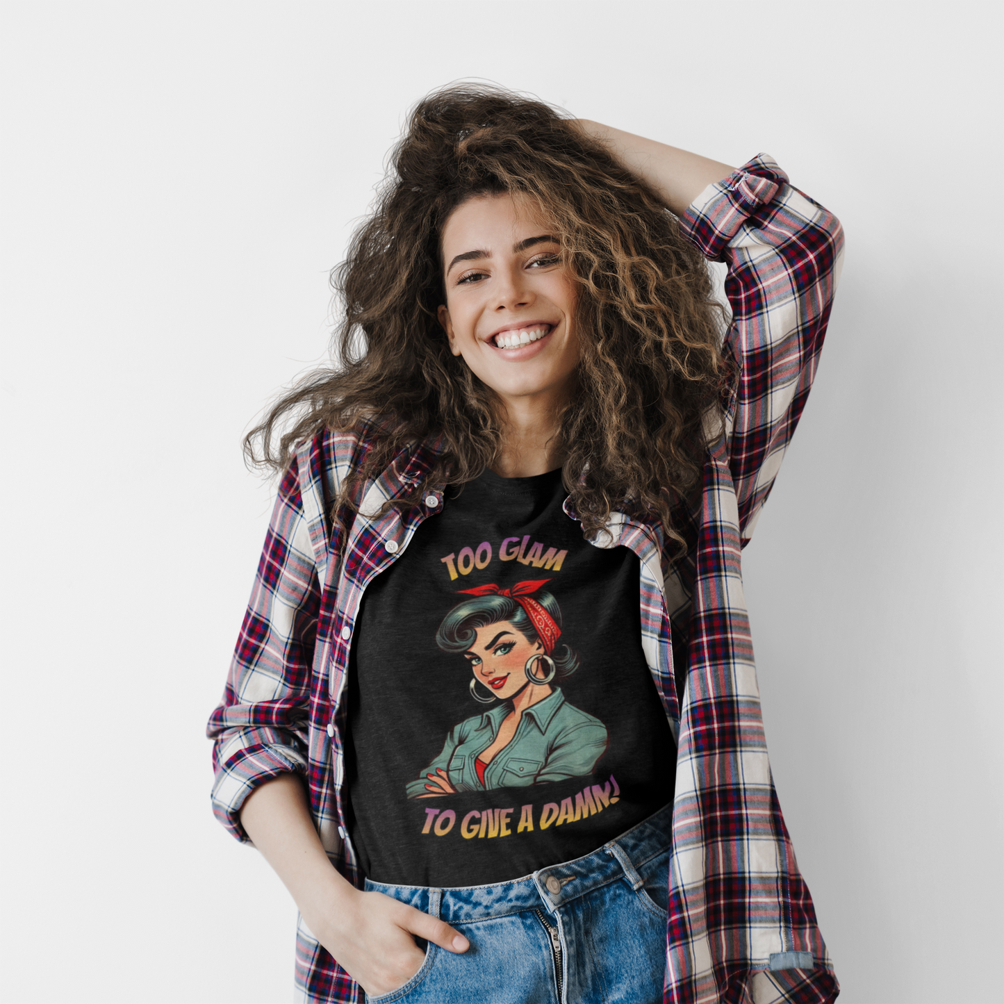 Too Glam To Give A Damn" Retro Empowerment Tee — Unapologetic Style