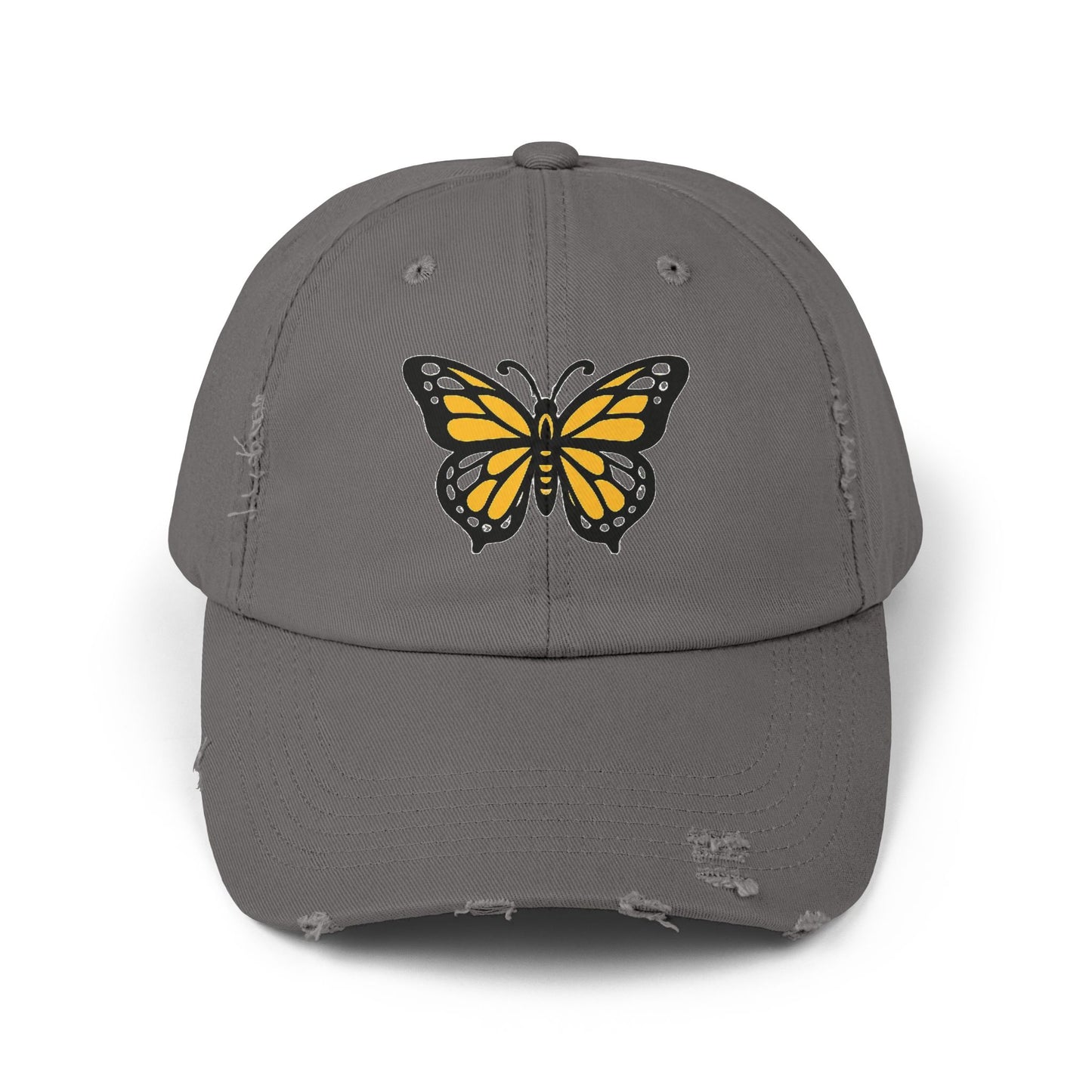 Butterfly Dad Cap — Black & Gold Embroidered Vintage Style Hat