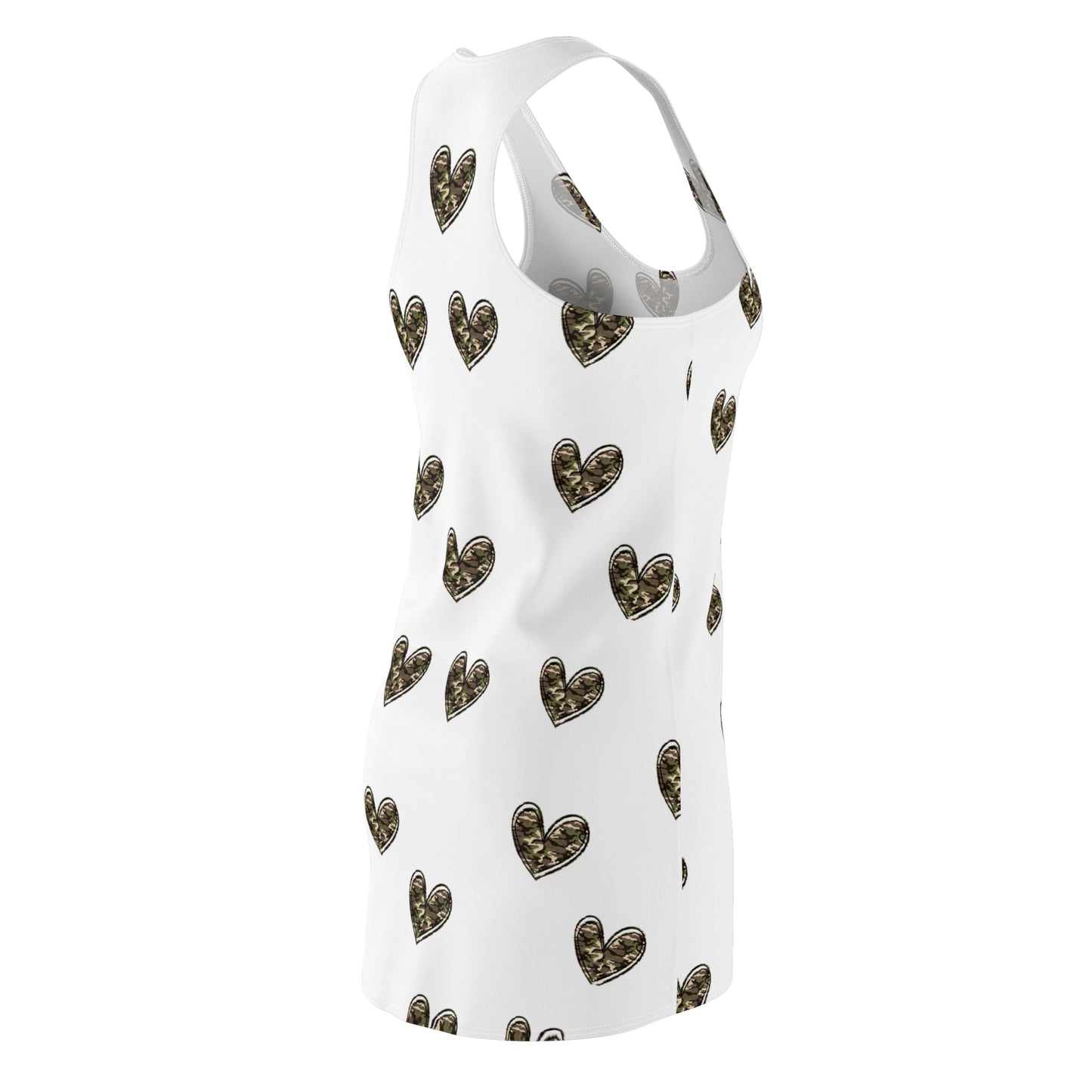 Camo Heart All-Over Print Racerback Dress — Effortless Drip, Unbothered Style