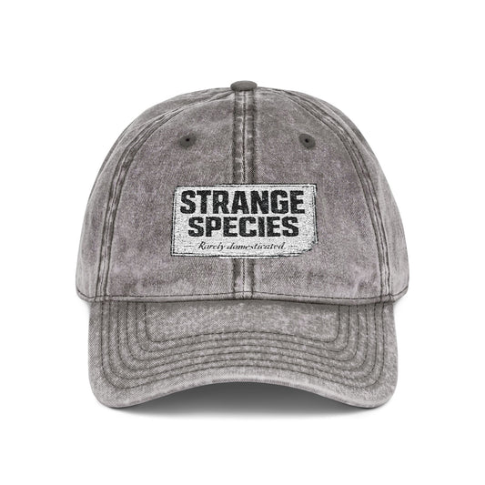 Vintage Embroidered Cap — "Strange Species" Distressed Hat