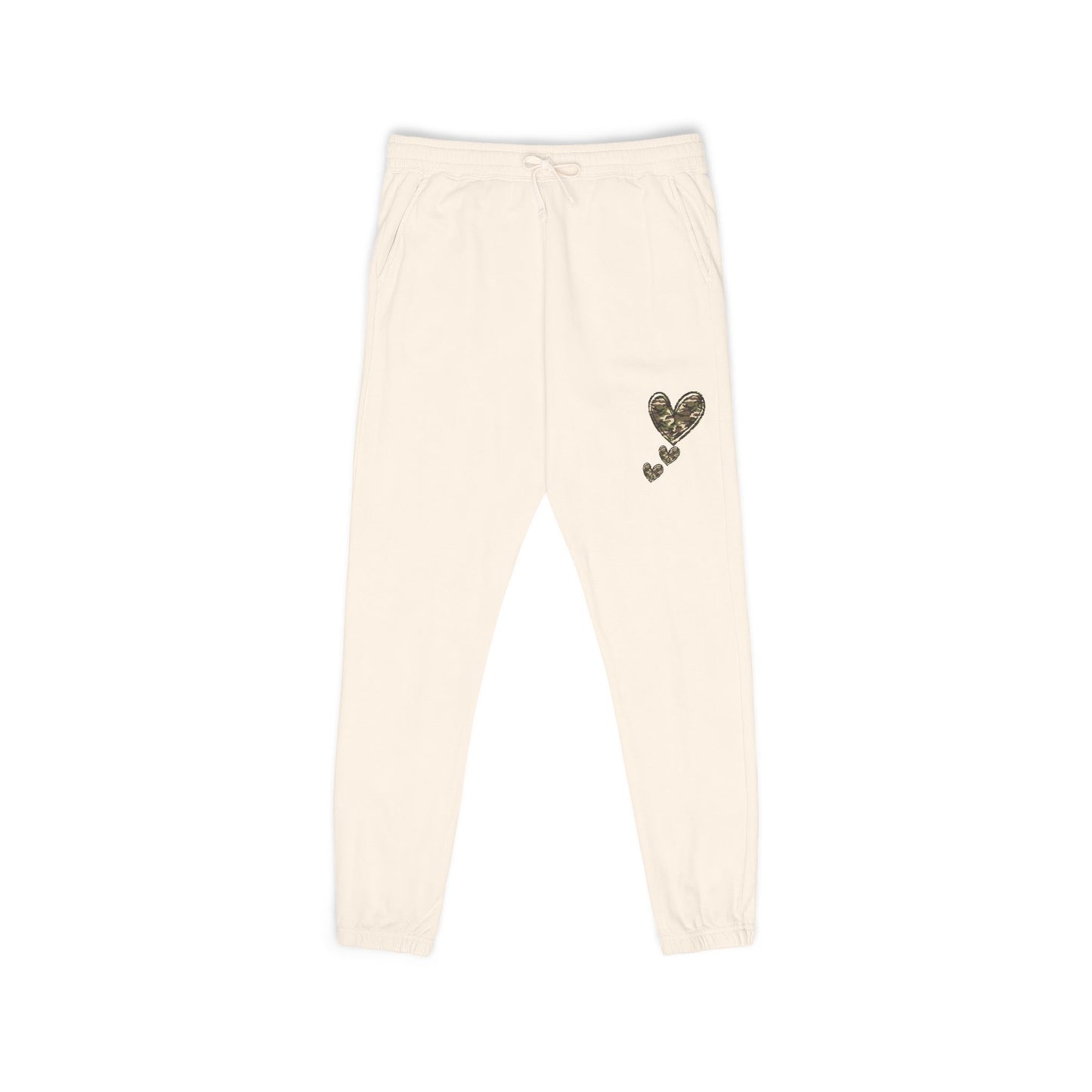 Camo Heart Trail Sweatpants — Soft Comfort, Quiet Drip Fleece Joggers