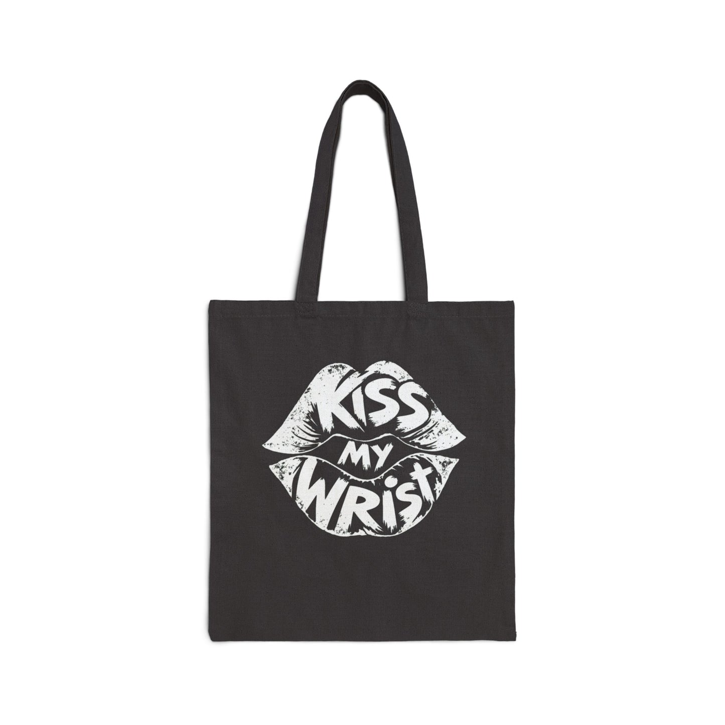 'Kiss My Wrist' Graphic Cotton Canvas Tote Bag | Funny Attitude Tote | Everyday Carryall Bag | reusable | Shopping Tote | Sassy Gift