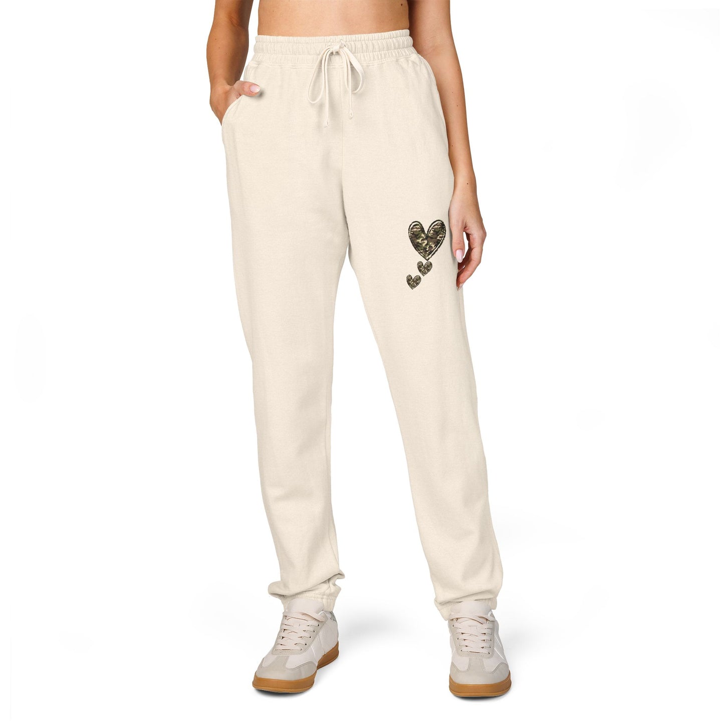 Camo Heart Trail Sweatpants — Soft Comfort, Quiet Drip Fleece Joggers