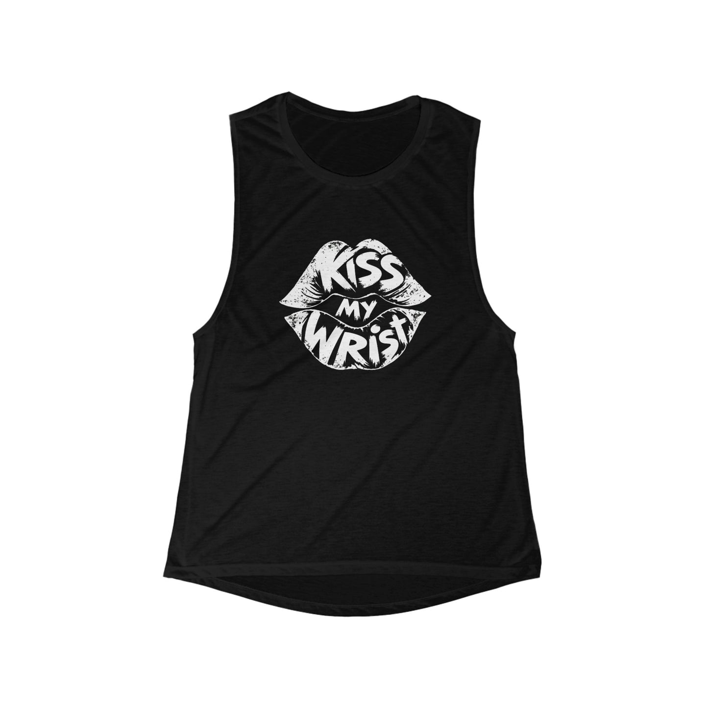 Kiss My Wrist Graphic Tank — Women's Flowy Scoop Muscle Tee