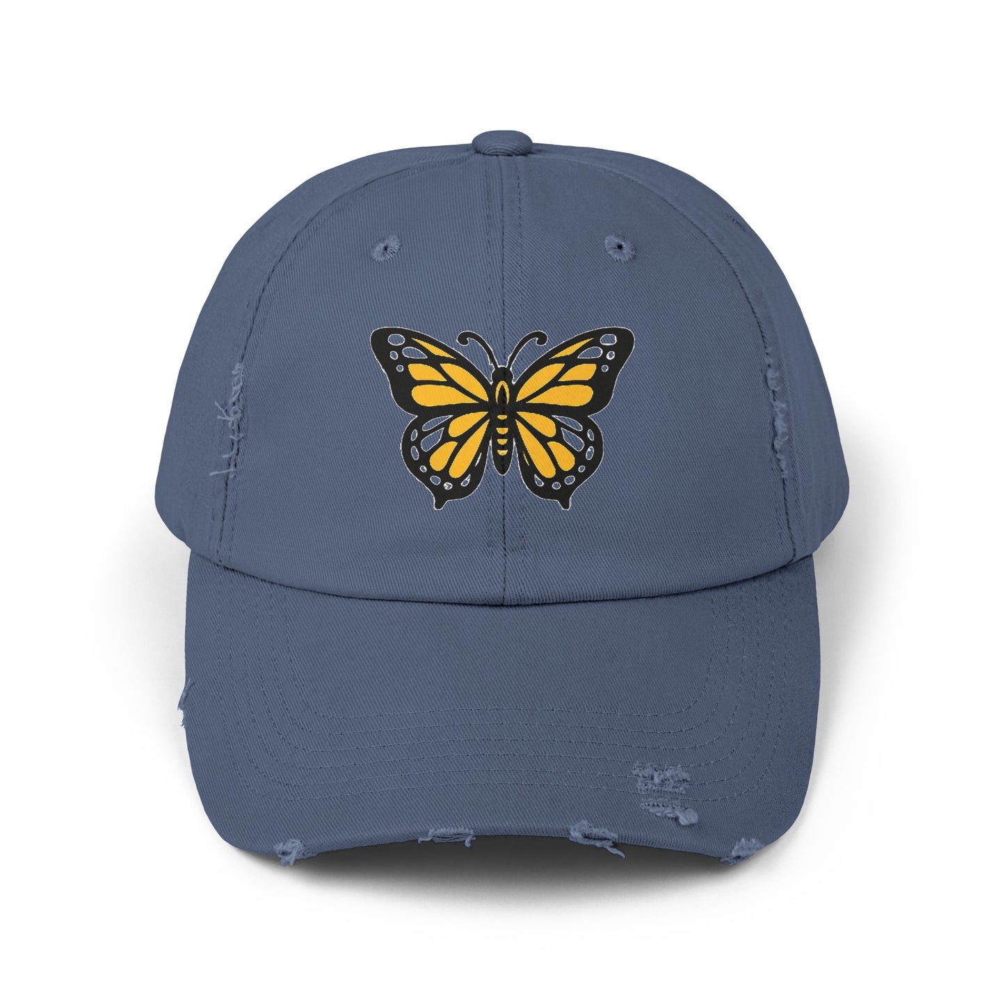 Butterfly Dad Cap — Black & Gold Embroidered Vintage Style Hat