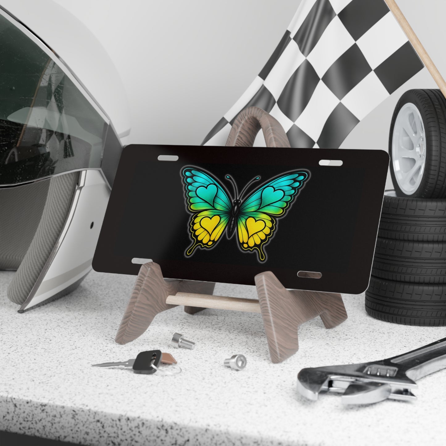 The Powerhouse Plate | Butterfly Heart Custom License Frame