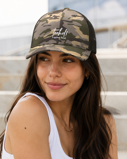 toohd! spine first™ Camo Cap — Attitude Up Front