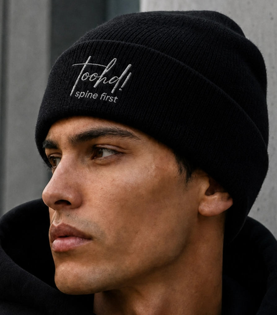 toohd! spine first™ Cuffed Beanie — Quiet Attitude